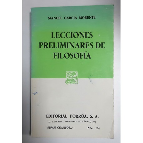 LECCIONES PRELIMINARES DE FILOSOFÍA